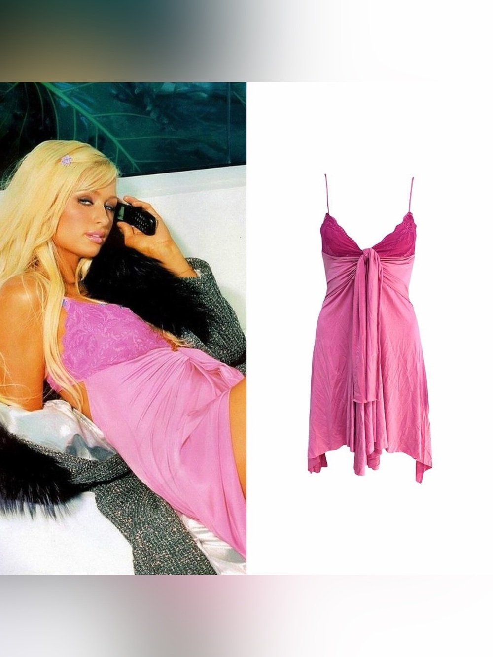 Asymmetrical Lace Open-Back Dress As Seen On Paris Hilton